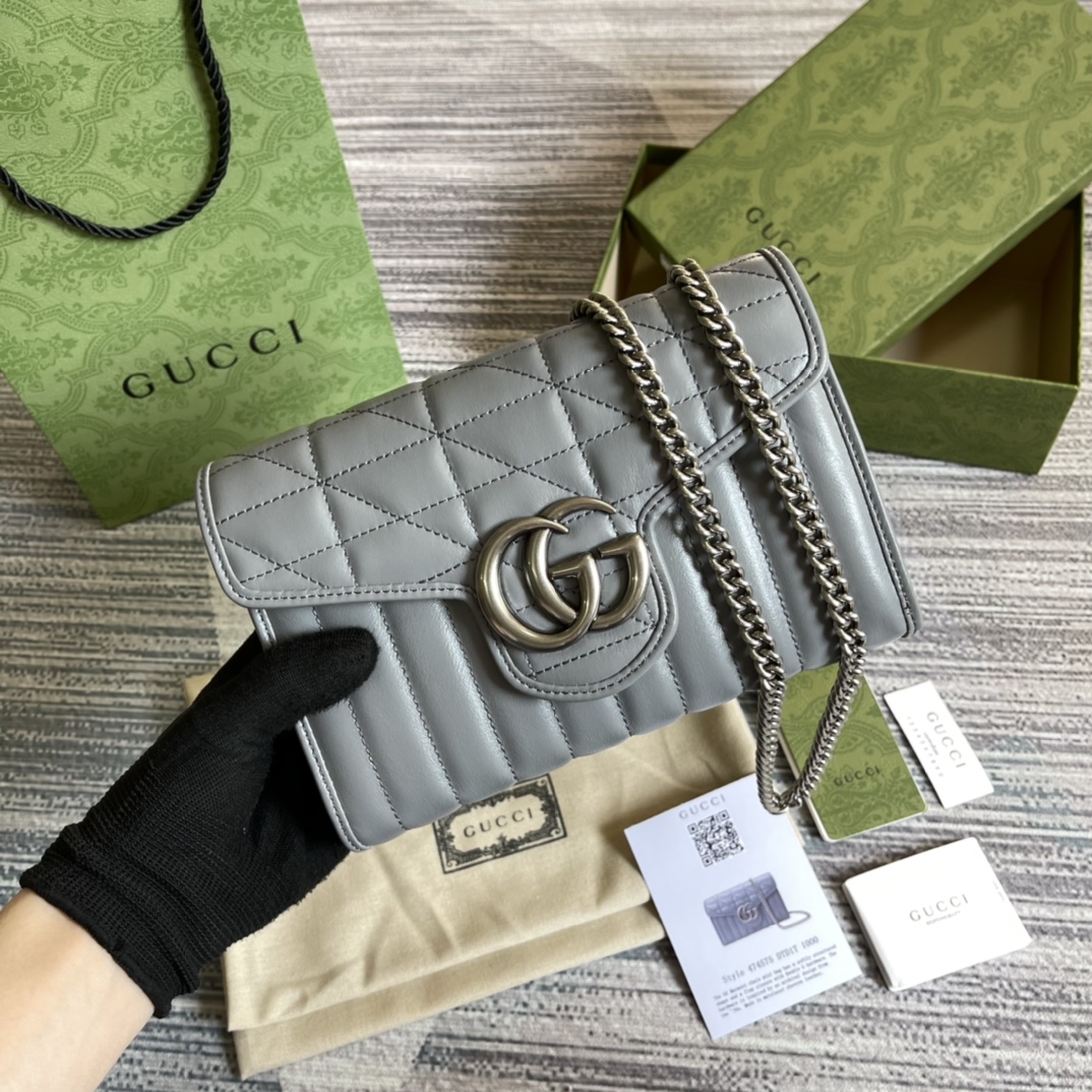 Gucci GG Marmont Matelasse Mini Bag 474575 Grey